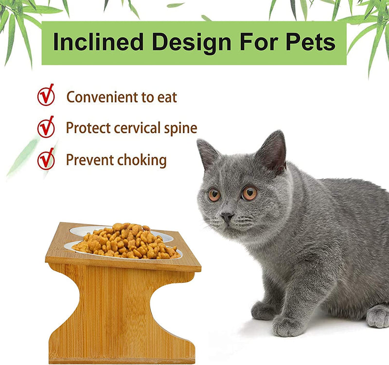 Pet Wood Bowls for Cat & Small Dogs