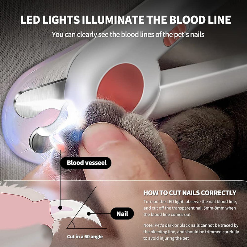 Dog & Cat Nail Clipper with LED Light
