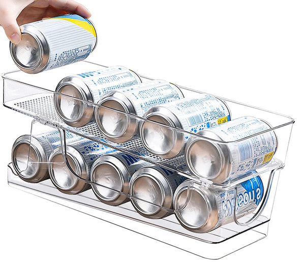 Double-Layer Soda Rolling Can Organizer for Refrigerator